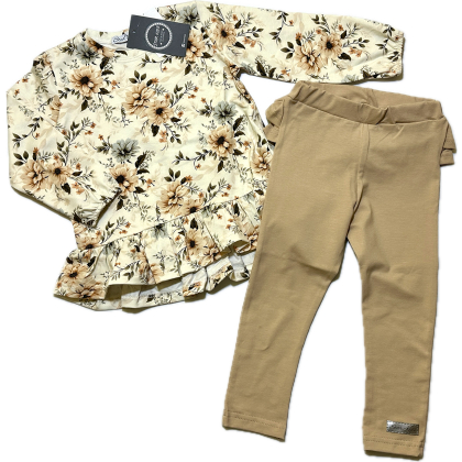 Komplet  bawełniany dla dziewczynki  TUNIKA + LEGGINSY - Star Kids